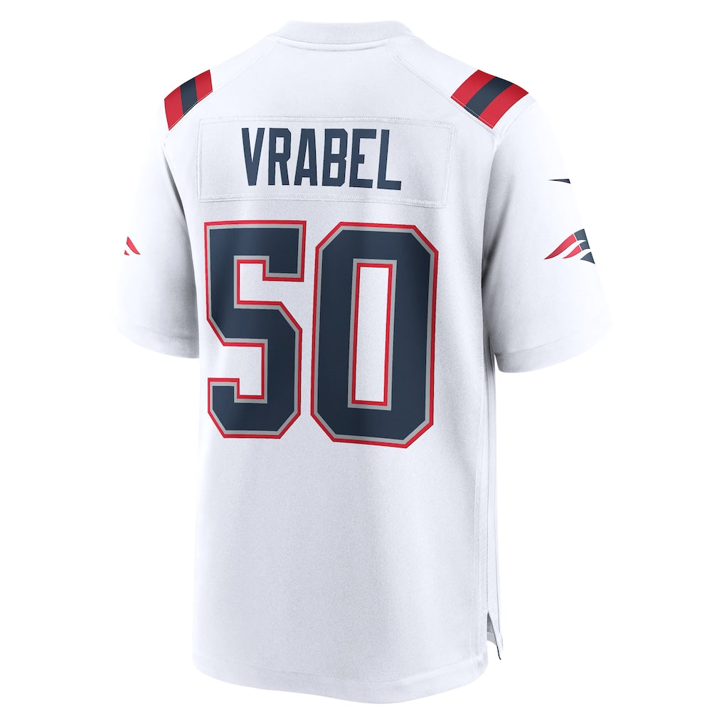 Jdoa NE.Patriots #50 Mike Vrabel White Game Retired Player Jersey