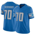D.Lions #70 Juice Scruggs Player Blue Vapor F.U.S.E. Limited Home Game Jdoa Stitched Jerseys