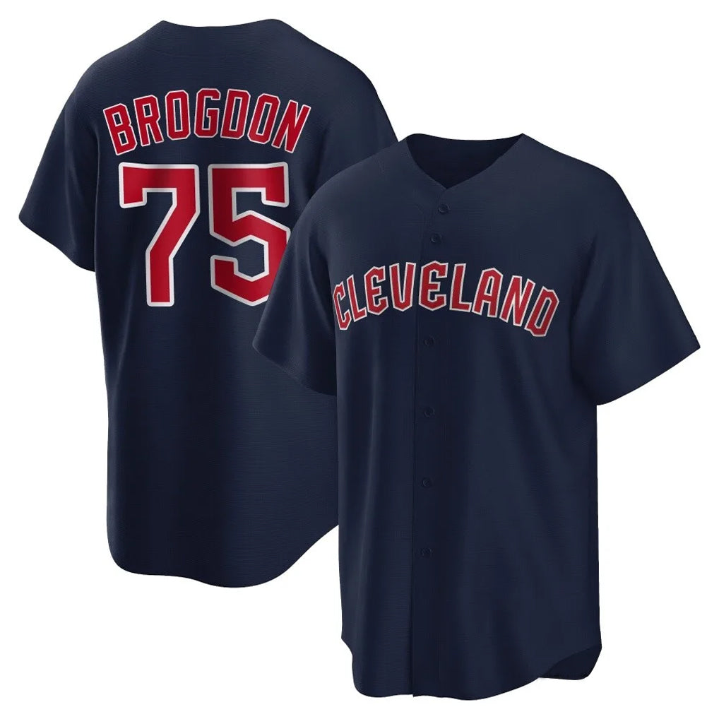 C.Guardians #75 Connor Brogdon Player Navy Game Home Jdoa Stitched Jerseys