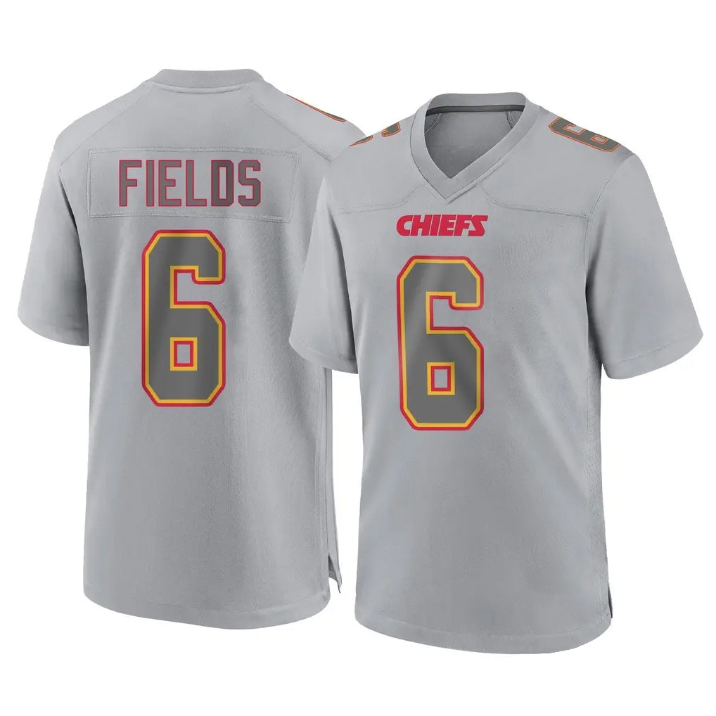 KC.Chiefs #6 Justin Fields Player Gray Atmosphere Fashion Game Stitched Jerseys