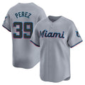 M.Marlins #39 Eury Perez Player Gray Home Limited Jdoa Stitched Jerseys