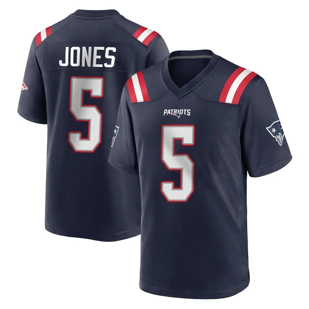NE.Patriots #5 Dre'Mont Jones Player Navy Home Game Jdoa Stitched Jerseys