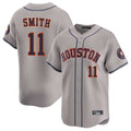 H.Astros #11 Cam Smith Player Gray Home Limited Jdoa Stitched Jerseys