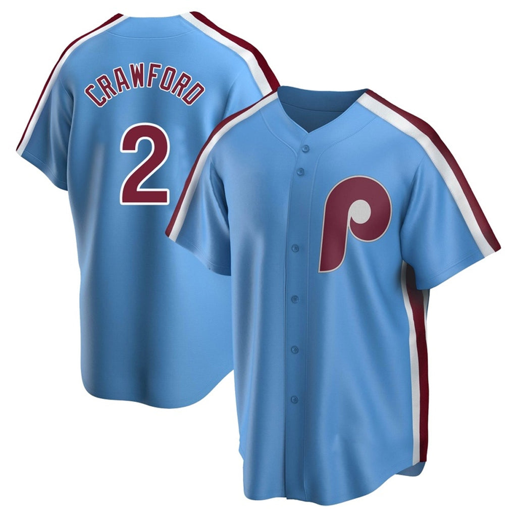 P.Phillies #2 Justin Crawford Player Light Blue Home Game Jdoa Stitched Jerseys
