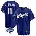 LA.Dodgers #11 Roki Sasaki Player Royal World Series Meet Game Jdoa Stitched Jerseys