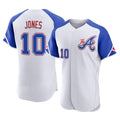 A.Braves #10 Chipper Jones Player White City Connect Limited Elite Home Game Jdoa Stitched Jerseys