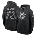 M.Dolphins #73 Austin Jackson Player 2026 Black Logo Pullover Hoodies Limited Game Jdoa Stitched Jerseys