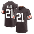 C.Browns #21 Denzel Ward Player Brown Home Game Jdoa Stitched Jerseys