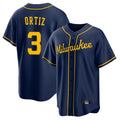 M.Brewers #3 Joey Ortiz Player Navy Home Game Jdoa Stitched Jerseys