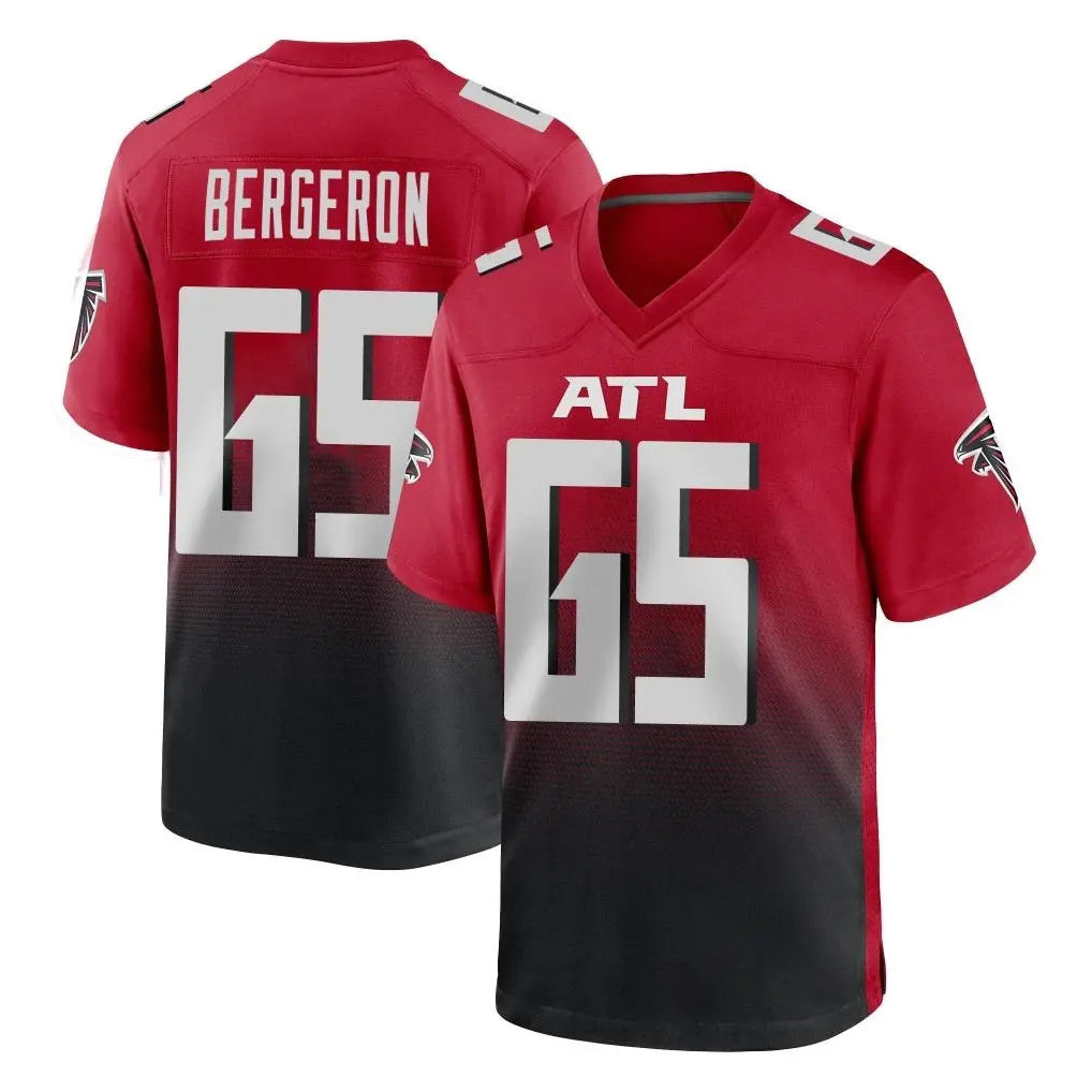 A.Falcons #65 Matthew Bergeron Player Red Home Game Jdoa Stitched Jerseys