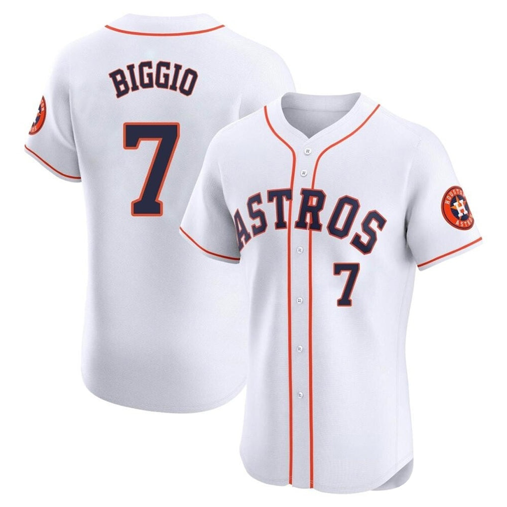 H.Astros #7 Craig Biggio Player White Limited Elite Home Jdoa Stitched Jerseys