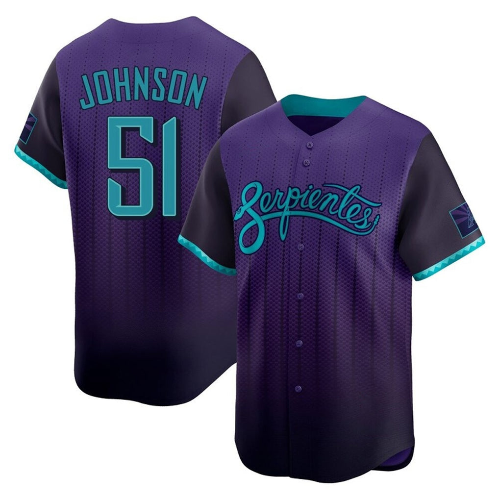 A.Diamondbacks #51 Randy Johnson Player Purple City Connect Limited Home Game Jdoa Stitched Jerseys