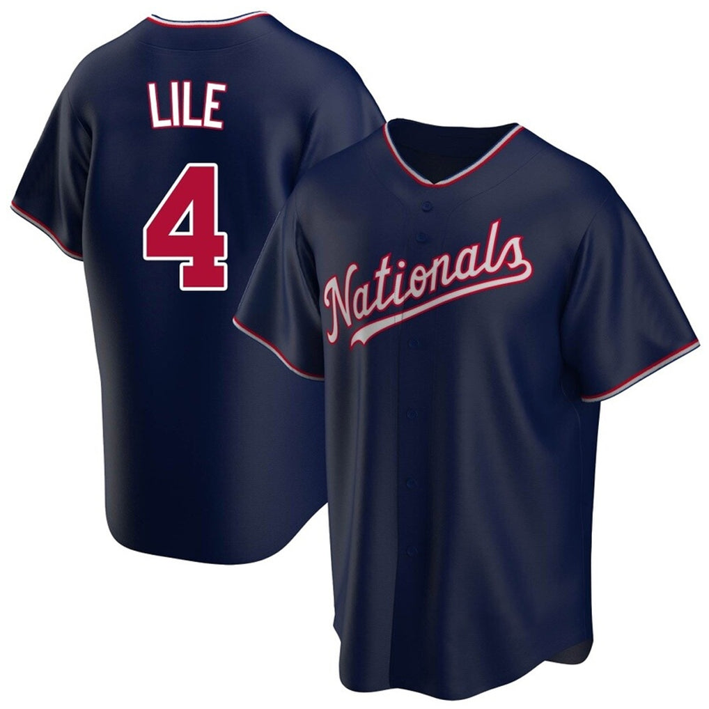 W.Nationals #4 Daylen Lile Player Navy Replica Game Jdoa Stitched Jerseys
