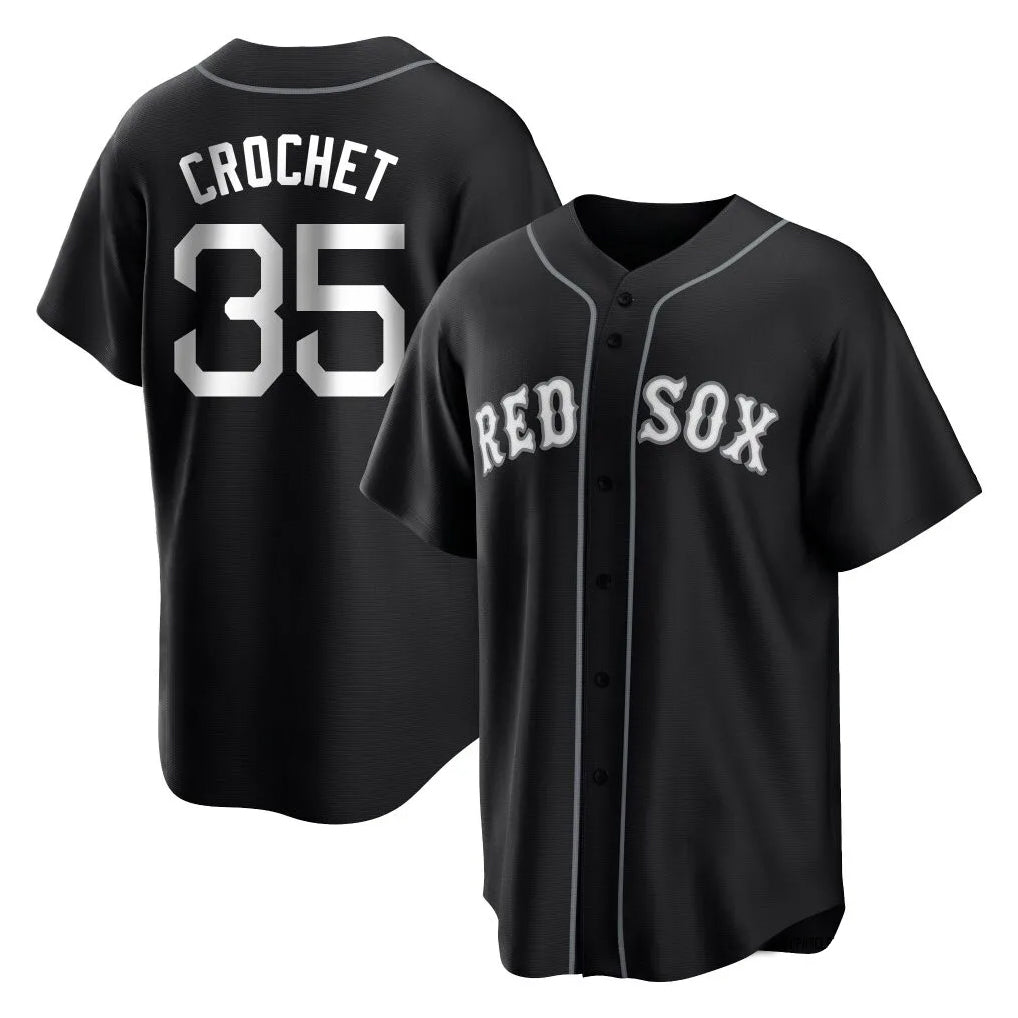 B.Red Sox #35 Garrett Crochet Player Black Home Game Jdoa Stitched Jerseys