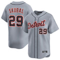 D.Tigers #29 Tarik Skubal Player Gray Home Limited Jdoa Stitched Jerseys