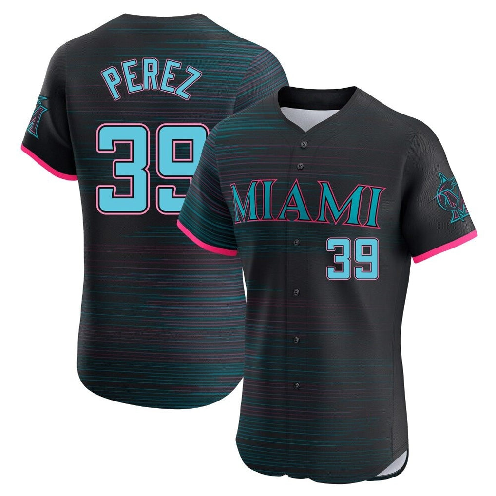 M.Marlins #39 Eury Perez Player Black City Connect Home Limited Elite Jdoa Stitched Jerseys
