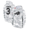 B.Bills #3 Damar Hamlin Player Arctic Camo Salute to Service Hoodies Game Jdoa Stitched Jerseys