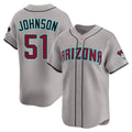 A.Diamondbacks #51 Randy Johnson Player Gray Road Limited Home Game Jdoa Stitched Jerseys