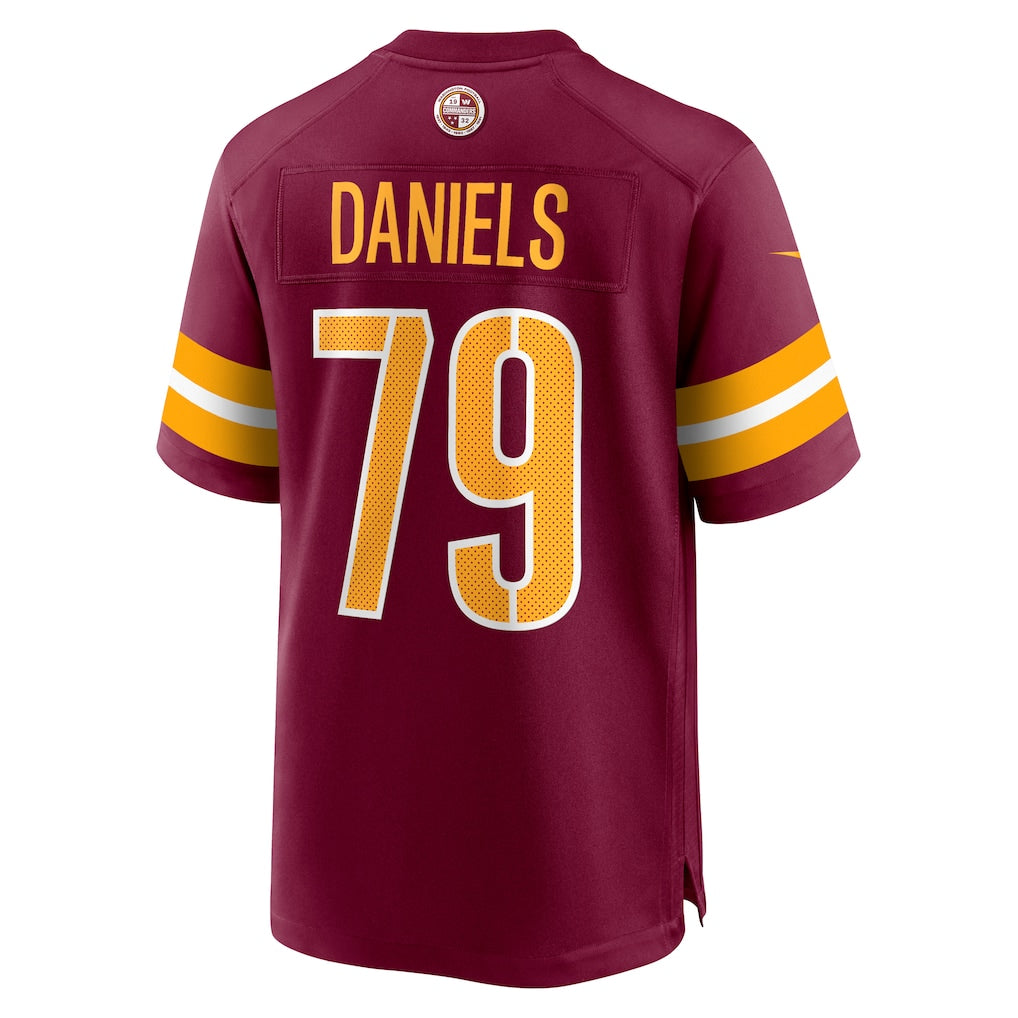 Jdoa W.Commanders #79 Braeden Daniels Burgundy Team Game Jersey