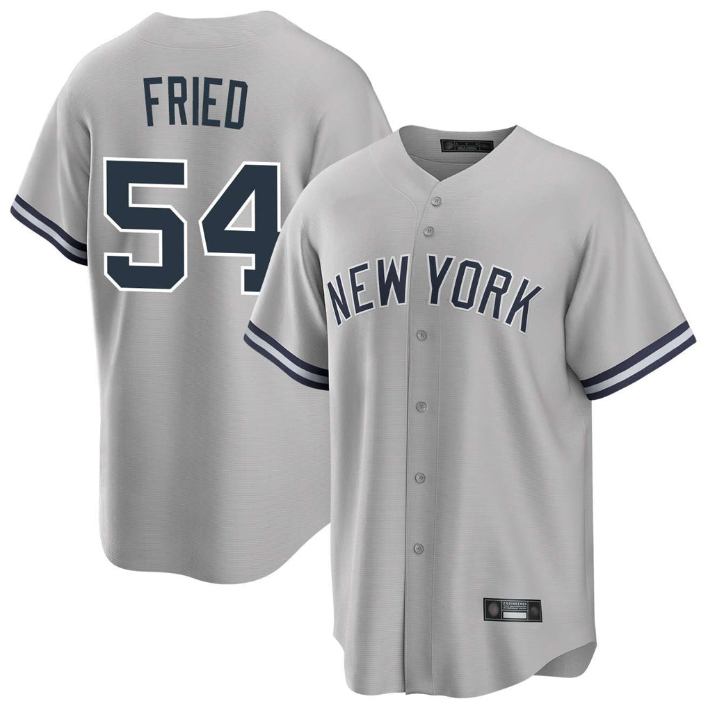 NY.Yankees #54 Max Fried Player Gray Road Game Jdoa Stitched Jerseys