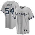 NY.Yankees #54 Max Fried Player Gray Road Game Jdoa Stitched Jerseys