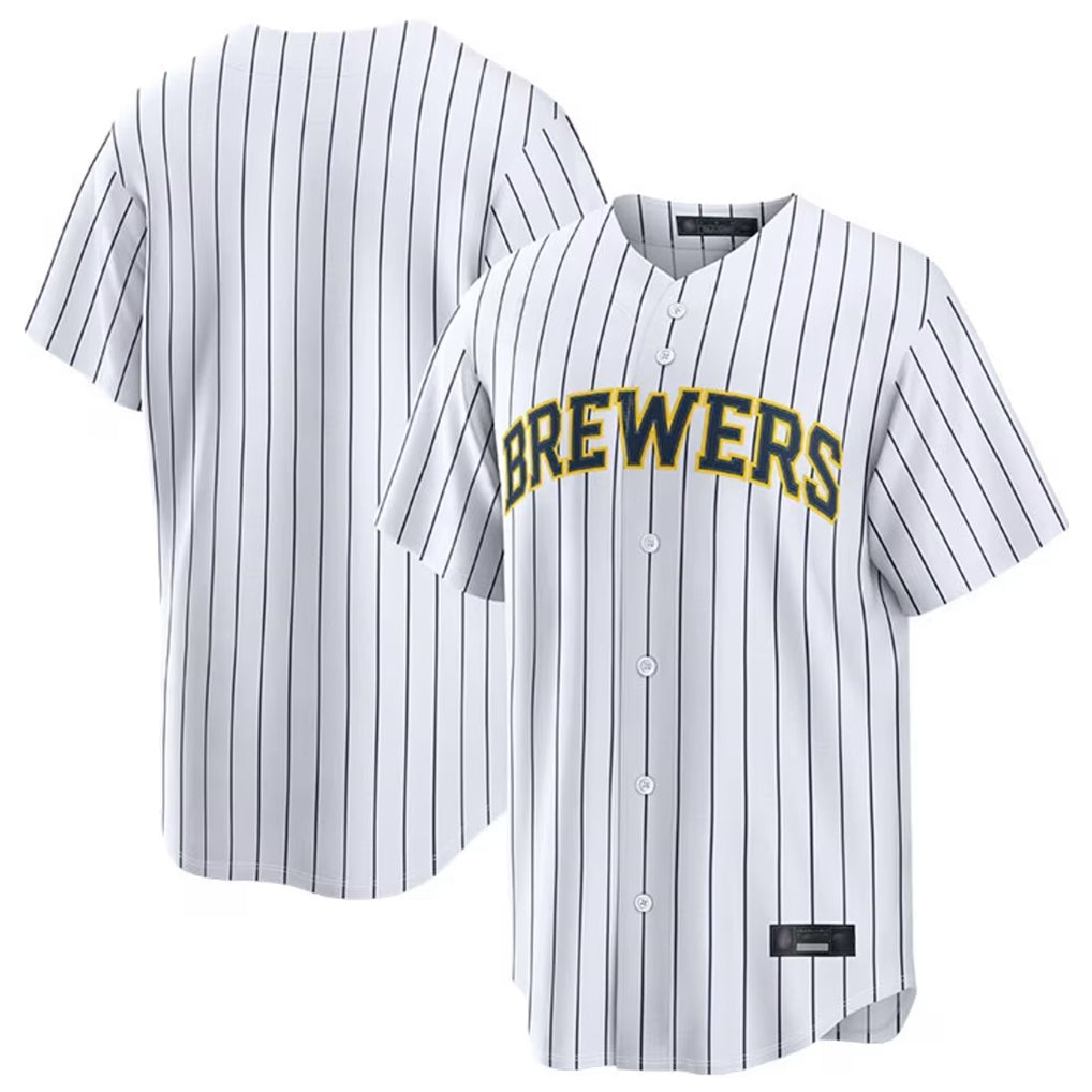 M.Brewers ## Brewers Blank Player White Stripes Home Limited Jdoa Stitched Jerseys
