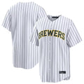 M.Brewers ## Brewers Blank Player White Stripes Home Limited Jdoa Stitched Jerseys