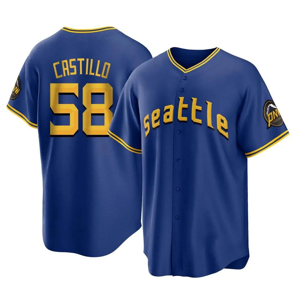 S.Mariners #58 Luis Castillo Player Royal City Connect Home Game Jdoa Stitched Jerseys