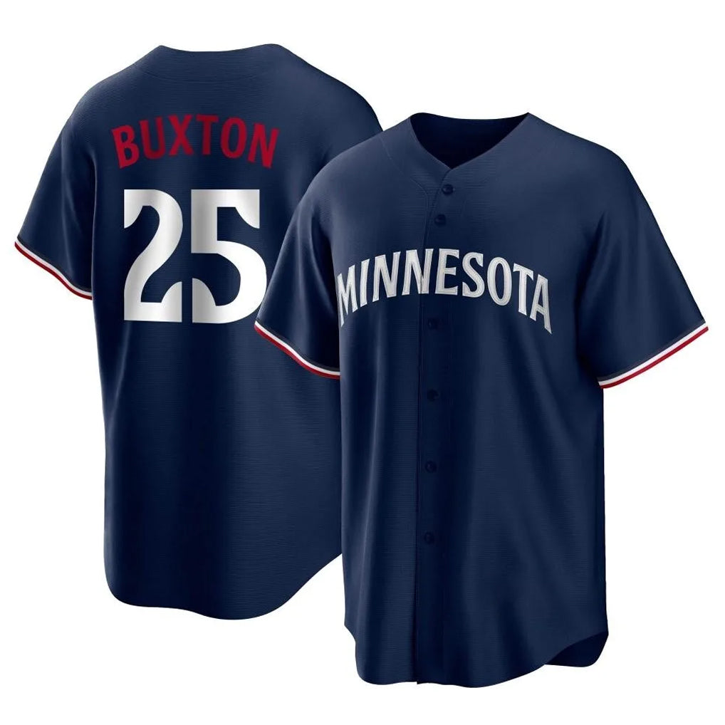 M.Twins #25 Byron Buxton Player Navy Replica Alternate Home Jdoa Stitched Jerseys