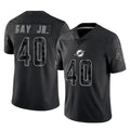 M.Dolphins #40 Willie Gay Jr. Player Black Reflective Limited Game Jdoa Stitched Jerseys