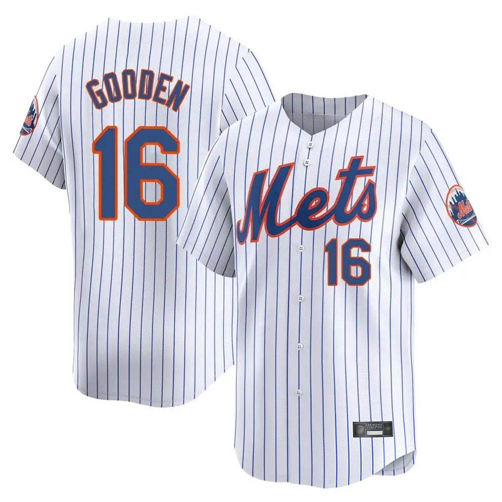 NY.Mets #16 Dwight Gooden Player White Home Limited Jdoa Stitched Jerseys