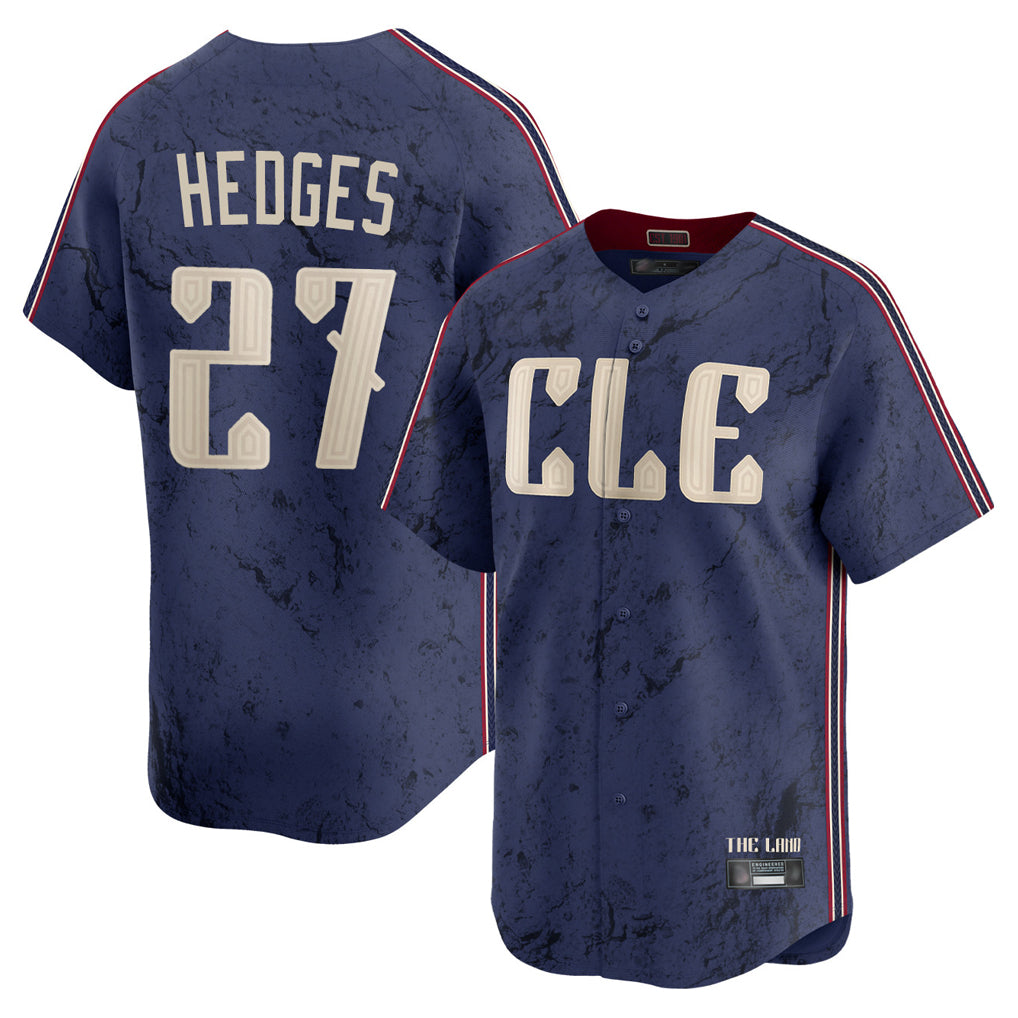 C.Guardians #27 Austin Hedges Player Navy City Connect Limited Home Jdoa Stitched Jerseys