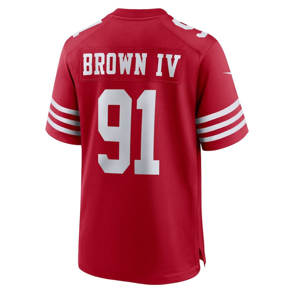 Jdoa SF.49ers #91 Earnest Brown IV Scarlet Team Game Jersey
