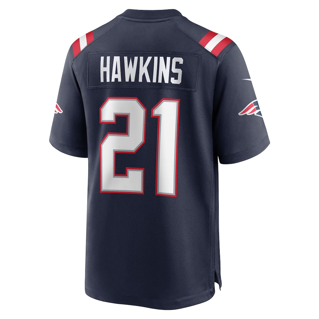 Jdoa NE.Patriots #21 Jaylinn Hawkins Navy Game Retired Player Jersey