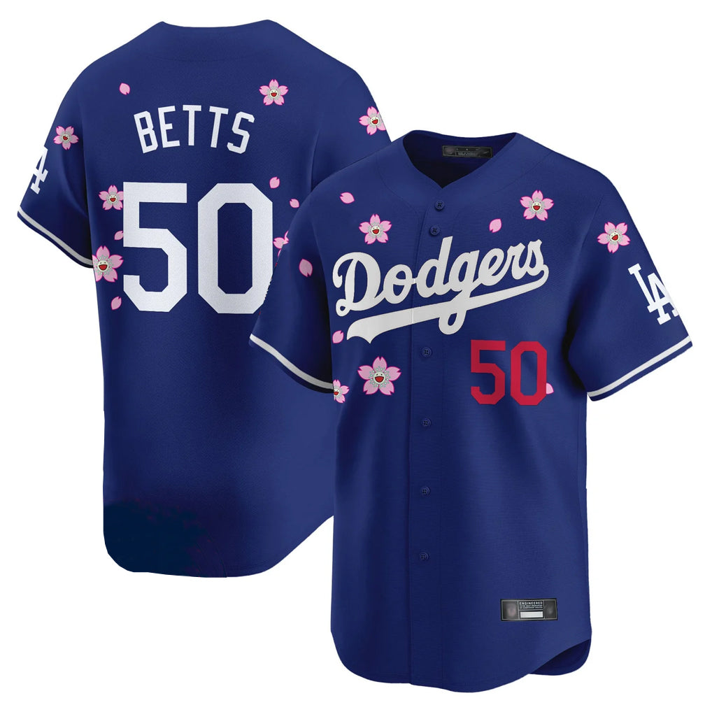 LA.Dodgers #50 Mookie Betts Player Royal Tokyo Series Vapor Premier Limited Jdoa Stitched Jerseys