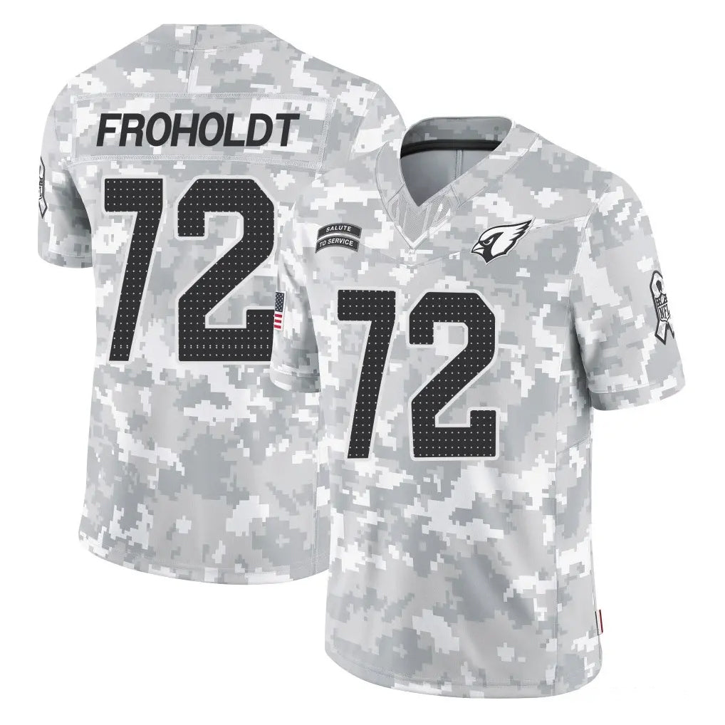 A.Cardinals #72 Hjalte Froholdt Player Arctic Camo Limited Salute To Service Home Game Jdoa Stitched Jerseys