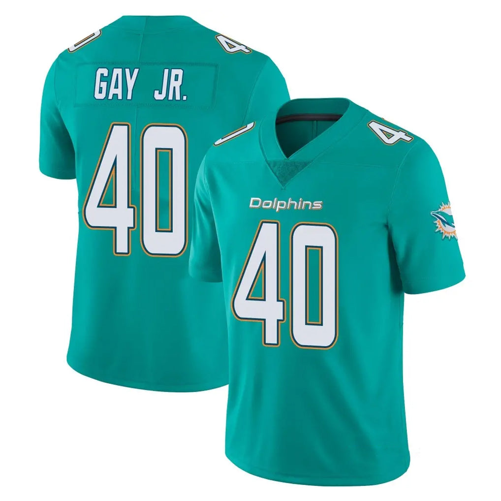 M.Dolphins #40 Willie Gay Jr. Player Aqua Limited Vapor Untouchable Home Game Jdoa Stitched Jerseys