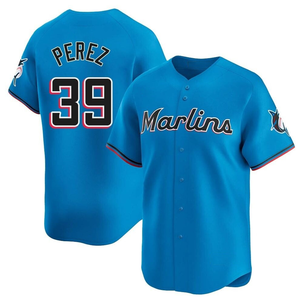 M.Marlins #39 Eury Perez Player Blue Home Limited Jdoa Stitched Jerseys