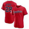 C.Guardians #28 Tanner Bibee Player Red Limited Elite Home Jdoa Stitched Jerseys