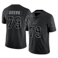 B.Bills #79 Spencer Brown Player Black RFLCTV Limited Jdoa Stitched Jerseys