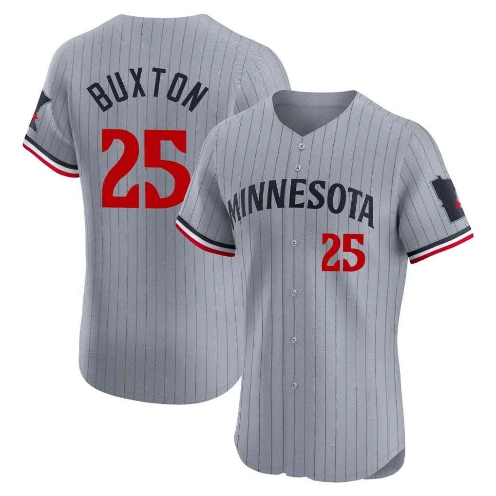 M.Twins #25 Byron Buxton Player Gray Home Limited Elite Jdoa Stitched Jerseys