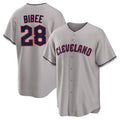 C.Guardians #28 Tanner Bibee Player Gray Game Home Jdoa Stitched Jerseys