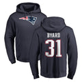 NE.Patriots #31 Kevin Byard Player Navy LOGO Pullover Hoodies Home Game Jdoa Stitched Jerseys