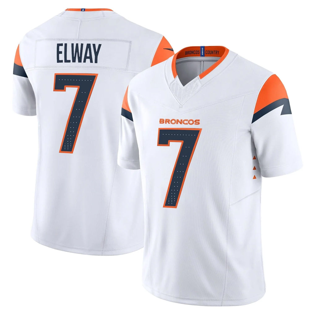 D.Broncos #7 John Elway Player White Limited Vapor F.U.S.E. Home Game Jdoa Stitched Jerseys