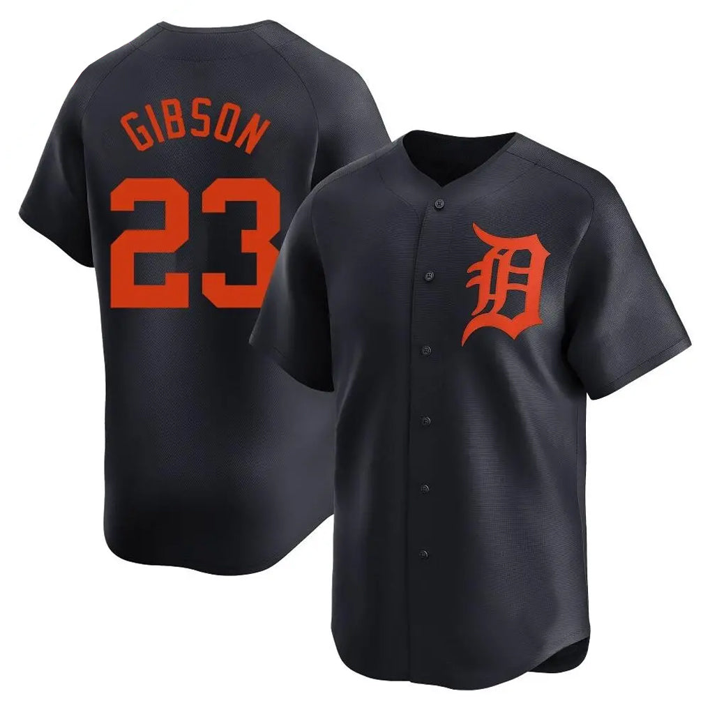 D.Tigers #23 Kirk Gibson Player Navy Home Limited Jdoa Stitched Jerseys