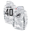 M.Dolphins #40 Willie Gay Jr. Player Arctic Camo Salute to Service Hoodies Limited Game Jdoa Stitched Jerseys