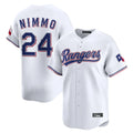 T.Rangers #24 Brandon Nimmo Player White Home Limited Jdoa Stitched Jerseys