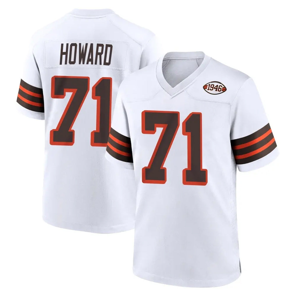 C.Browns #71 Tytus Howard Player White Alternate Home Game Jdoa Stitched Jerseys