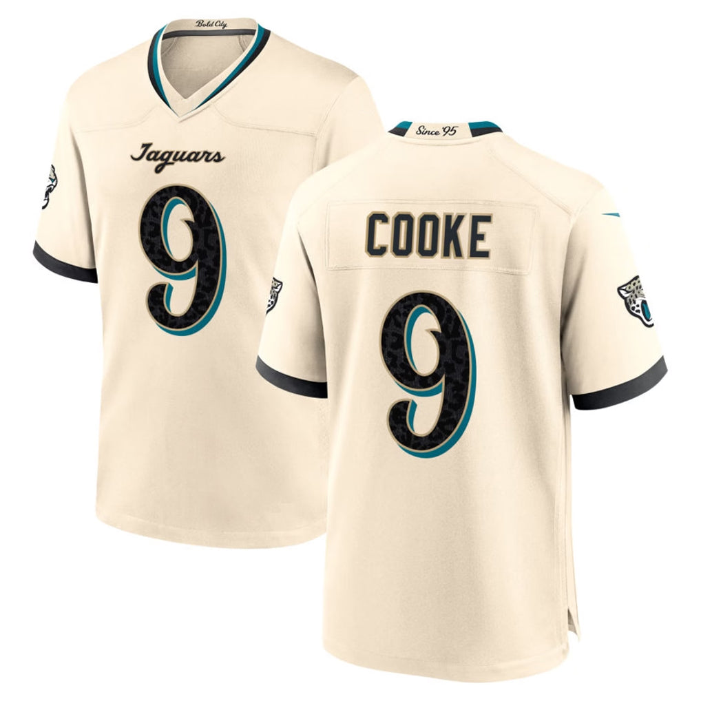 J.Jaguars #9 Logan Cooke Player Natural 2026 Rivalries Collection Game Jdoa Stitched Jerseys