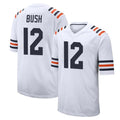 C.Bears #12 Devin Bush Player White Classic Home Game Jdoa Stitched Jerseys